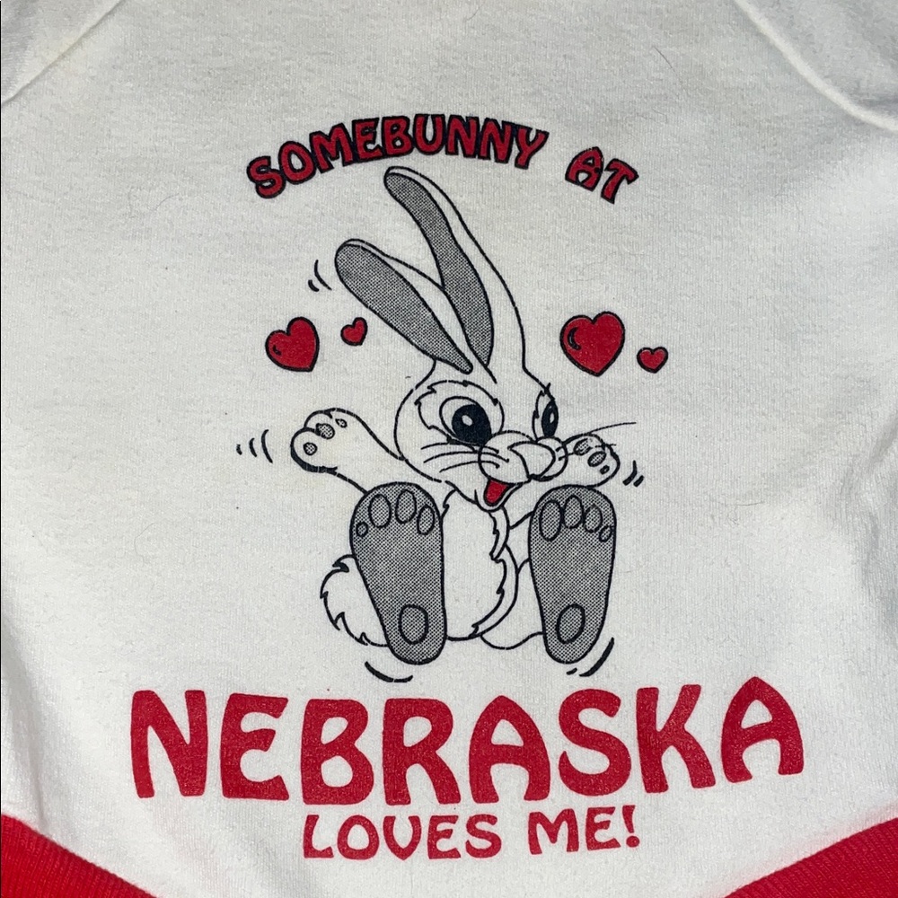 Vintage Nebraska Somebunny at Nebraska Loves Me Sweatshirt onesie